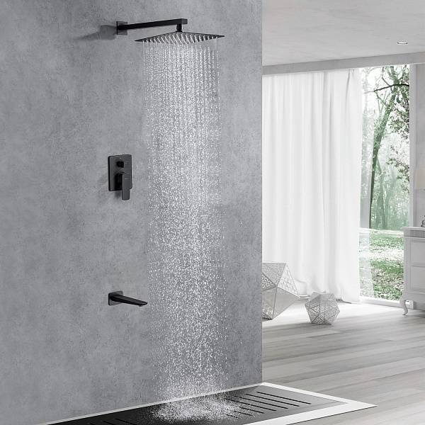 Смеситель для душа Allen Brau Infinity с внутренней частью черный матовый 5.21014-31