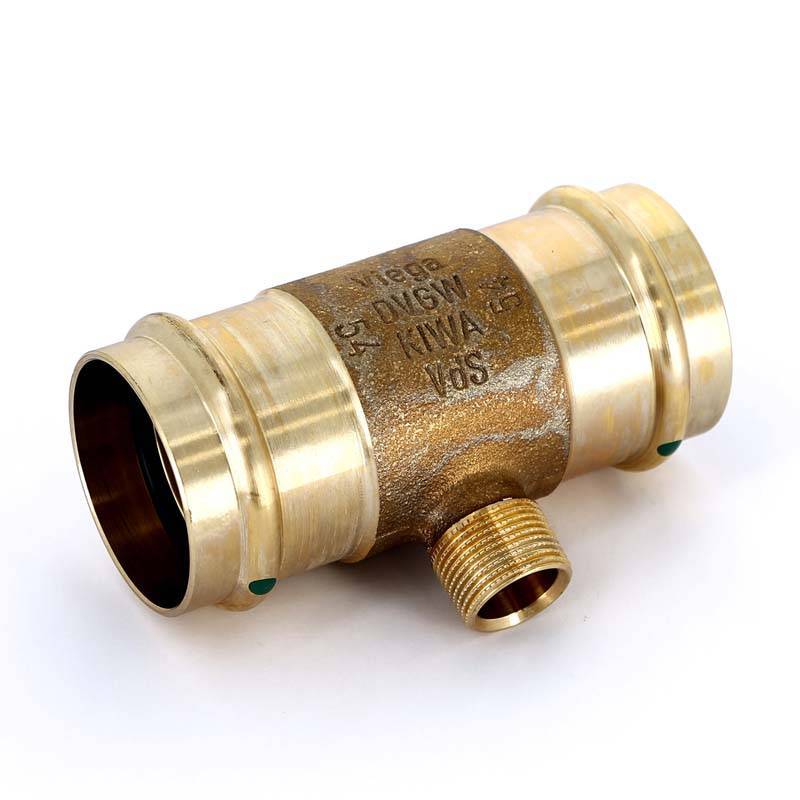 Тройник пресс с наружной резьбой Viega Sanpress 54х3/4х54 бронза 197858