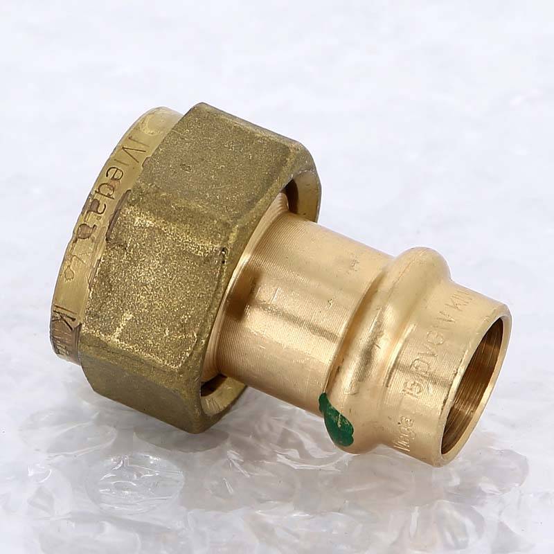 Муфта пресс с накидной гайкой Viega Sanpress 15x3/4 бронза 265663