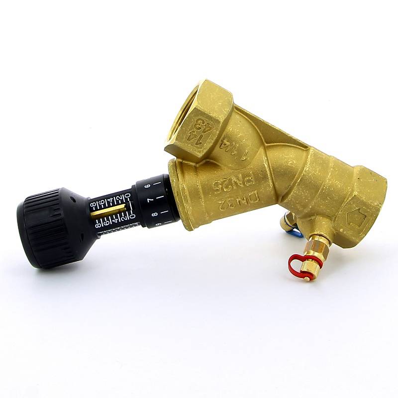 Клапан балансировочный ручной Cimberio CIM 747OT 1 1/4 ВВ с 2 ниппелями CIM 747OT N 1 1/4