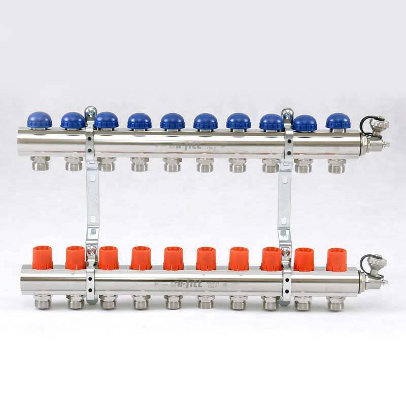 Коллекторная группа с балансировочными и термостатическими вентилями UNI-FITT 1x3/4 EK 10 выходов 441E4310