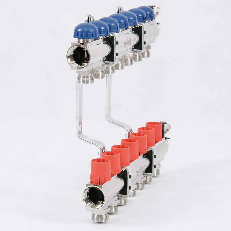 Коллекторная группа с балансировочными и термостатическими вентилями UNI-FITT 1x3/4 EK 7 выходов 441E4307