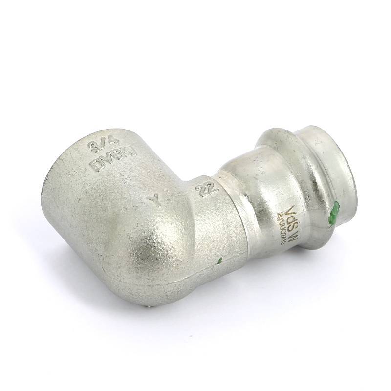 Угол 90° пресс-В компактный нержавеющая сталь Viega Sanpress Inox 22х3/4 437022