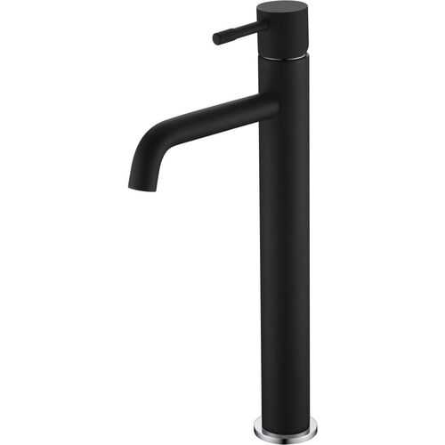 Смеситель для раковины высокий Boheme Uno черный матовый/хром матовый 462-BCR