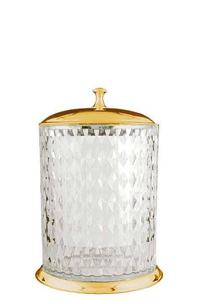 Мусорное ведро круглое напольное Boheme Chiaro золото 10518