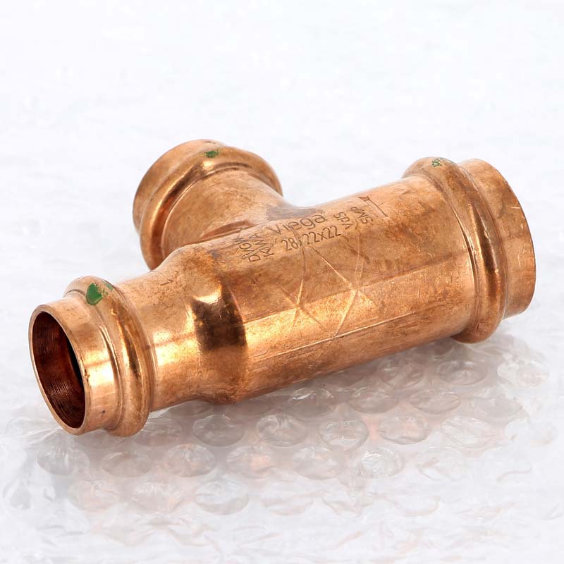 Тройник пресс медный Viega Profipress 28x22x22 мм 307899