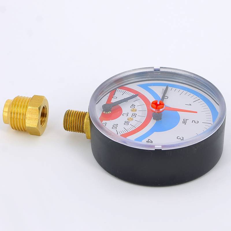 Термоманометр радиальный Emmeti 80 мм 4 бар 120 °C G1/2 с клапаном 00602012