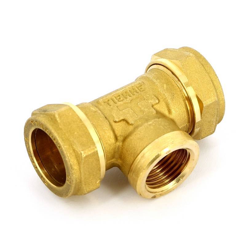 Тройник обжимной Tiemme 22х1х22 мм внутренняя резьба 1000194