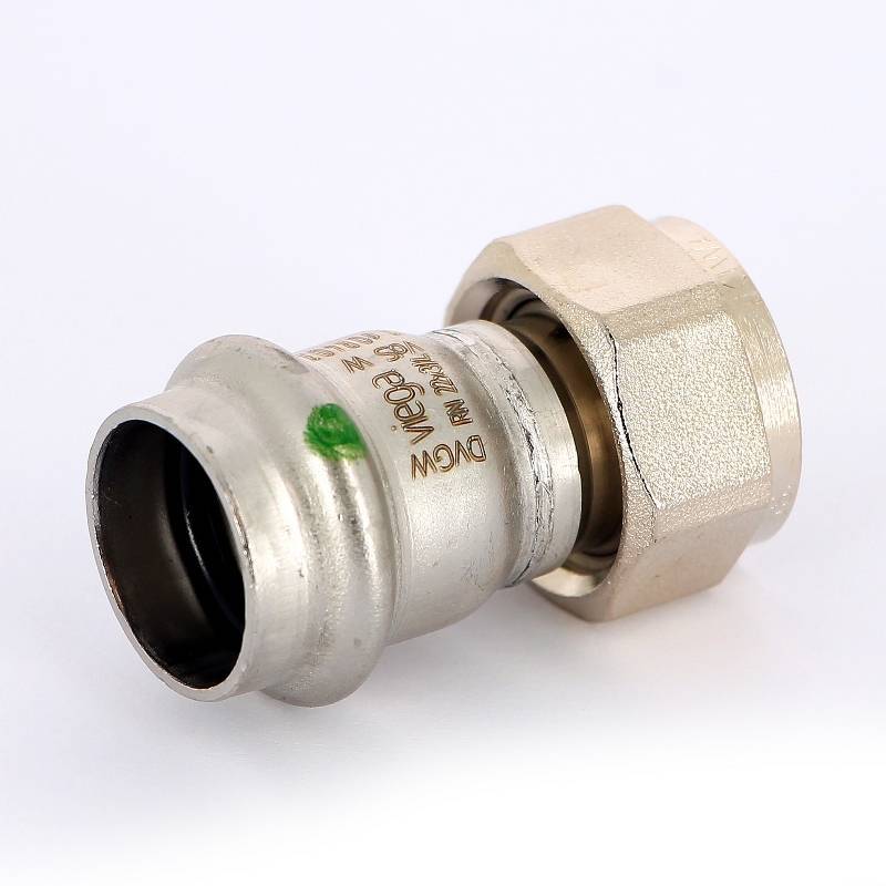 Муфта пресс Viega Sanpress Inox с накидной гайкой 22х3/4 нержавеющая сталь 437619