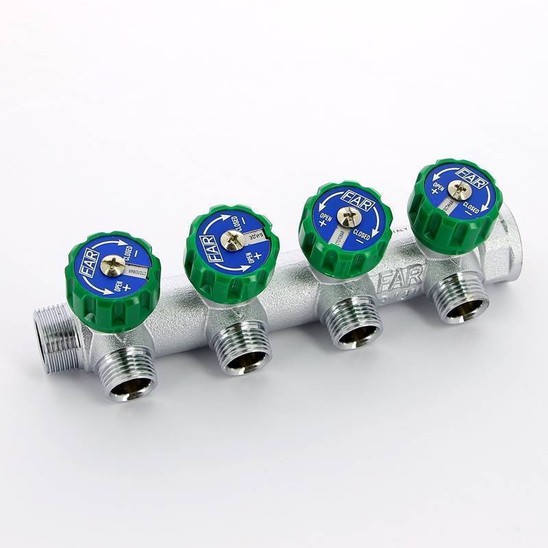 Коллектор проходной FAR 3/4 НВ 4 выхода 1/2 НР Eurokonus межосевое расстояние 45 мм FK 3824 3412