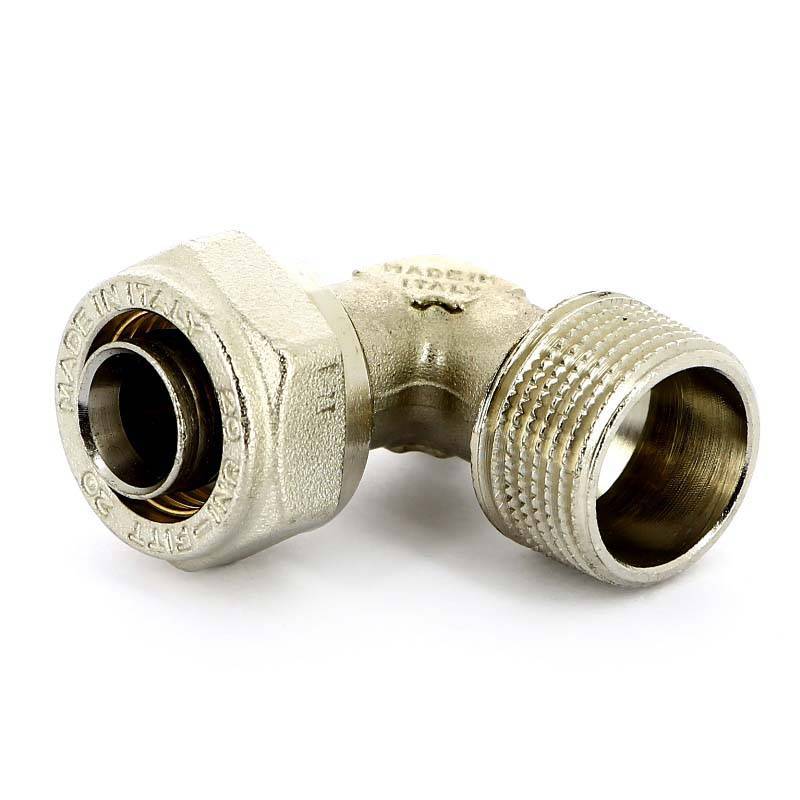 Угол обжимной никелированный Uni-Fitt 20х3/4 наружная резьба 665N7300