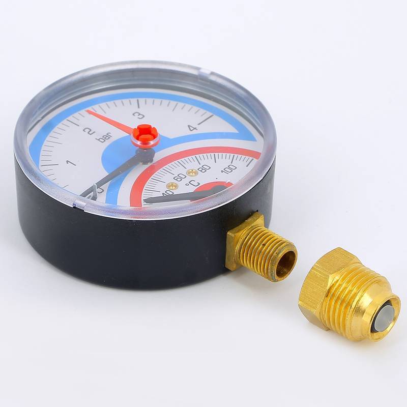 Термоманометр радиальный Emmeti 80 мм 4 бар 120 °C G1/2 с клапаном 00602012