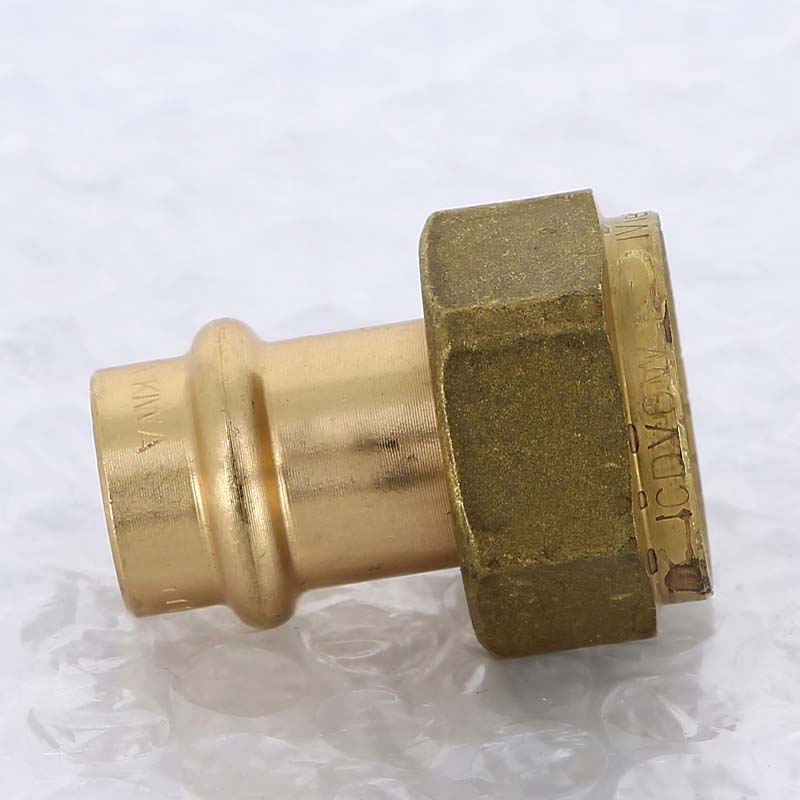 Муфта пресс с накидной гайкой Viega Sanpress 15x3/4 бронза 265663