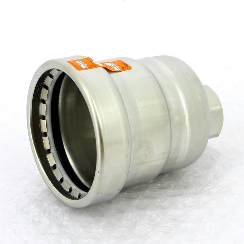 Заглушка пресс из нержавеющей стали Viega Sanpress Inox 64х3/4 ВР с дренажным отверстием 578183