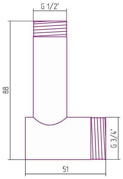 Уголок переходной Стилье G 3/4 HP - G 1/2 HP 02003-3412