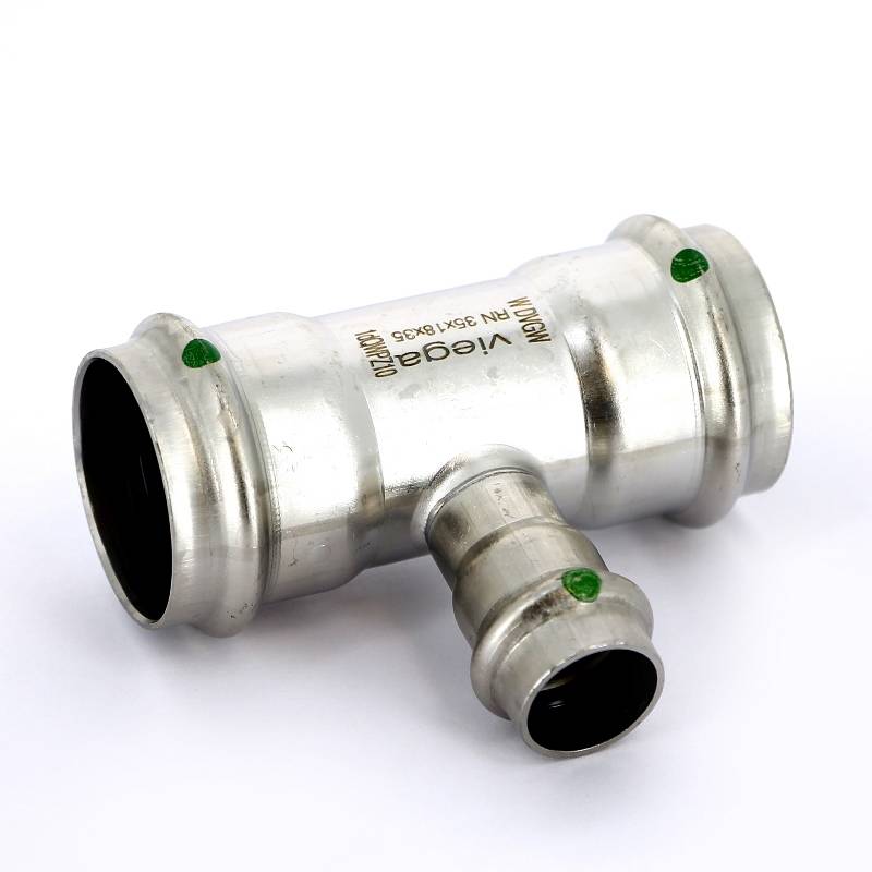 Тройник пресс Viega Sanpress Inox 35x18x35 мм нержавеющая сталь 435998