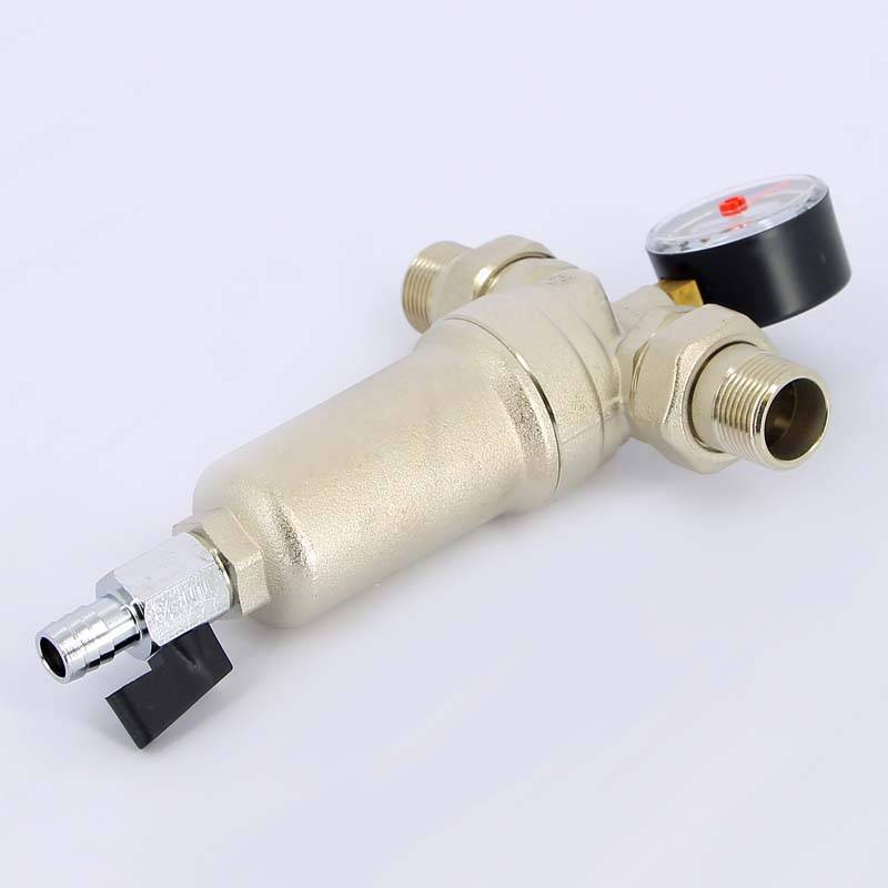 Фильтр промывной с манометром Tiemme 3/4 латунная колба 3130003