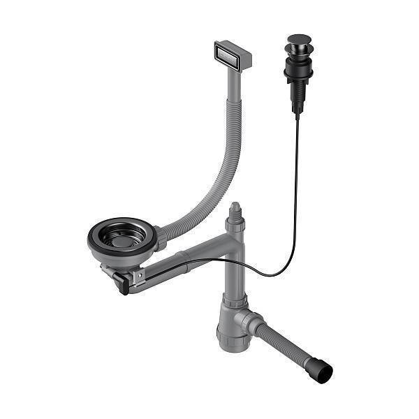 Арматура для мойки Omoikiri WK-1-A-GM с прямоугольным переливом вороненая сталь 4956470