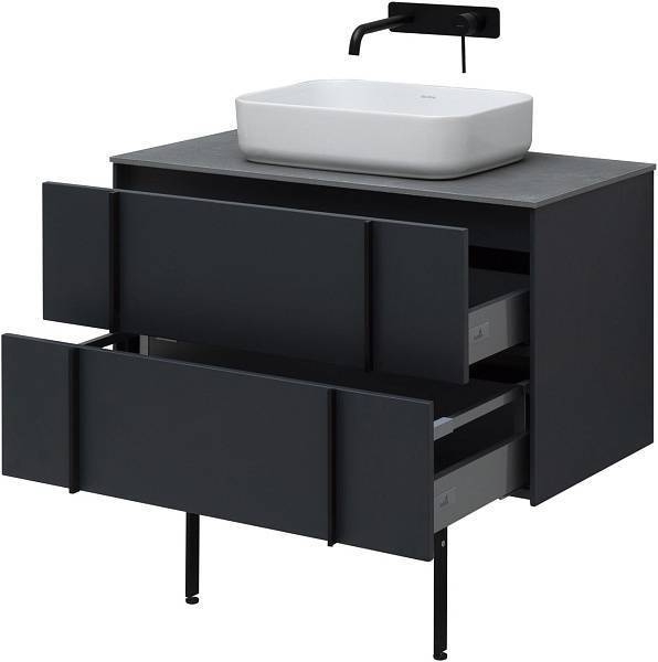 Тумба под раковину Allen Brau Reality 90 см матовый антрацит/черный 1.32006.AM