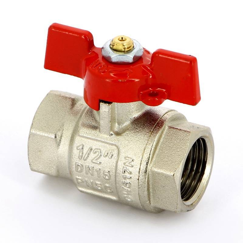 Кран шаровой Uni-Fitt 1/2 ВВ полнопроходной бабочка 110T2000