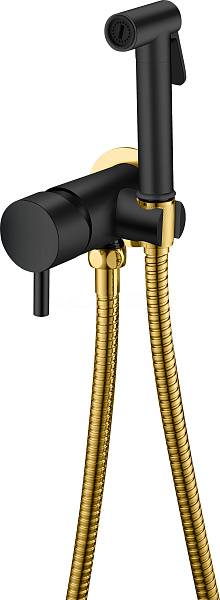 Смеситель гигиенический Boheme Uno черный матовый/золото матовое 467-BG