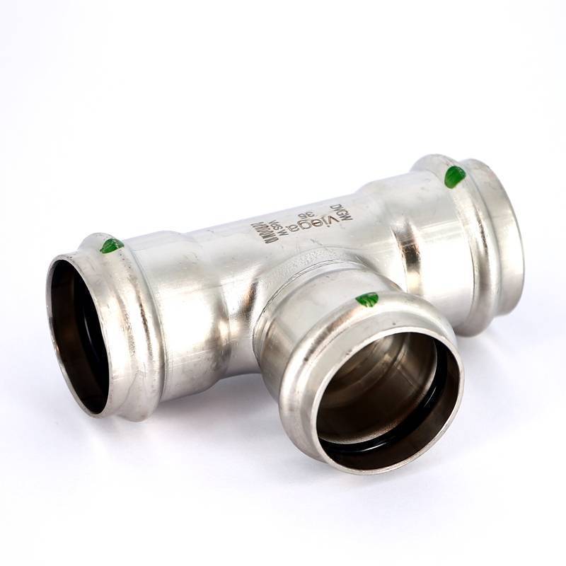 Тройник пресс Viega Sanpress Inox 35 мм нержавеющая сталь 435899