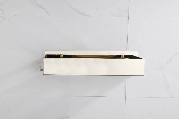 Полочка-корзинка Boheme Q прямоугольная подвесная с 2 крючками золото 10965-G