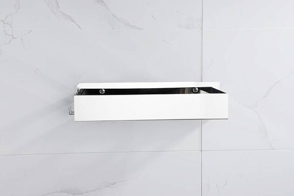 Полочка-корзинка Boheme Q прямоугольная подвесная с 2 крючками хром 10965-CR