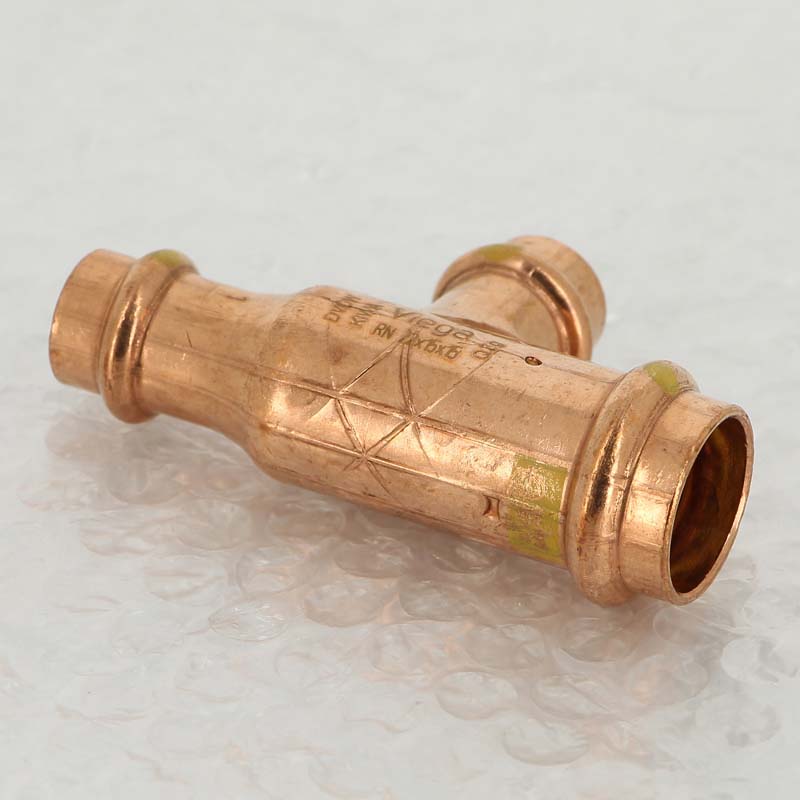 Тройник пресс медный Viega Profipress G 22x15x15 мм 346010