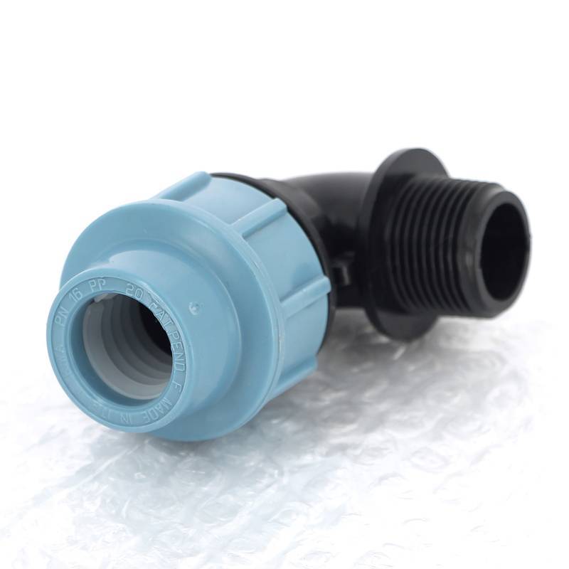 Угольник обжимной для труб ПНД Unidelta Deltone 20х3/4 наружная резьба 1008020003