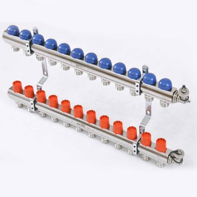 Коллекторная группа с балансировочными и термостатическими вентилями UNI-FITT 1x3/4 EK 12 выходов 441E4312