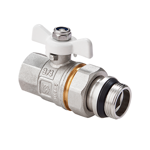 Кран шаровой MVI 3/4 ВР-НР с полусгоном и кольцом бабочка ABV.521.05