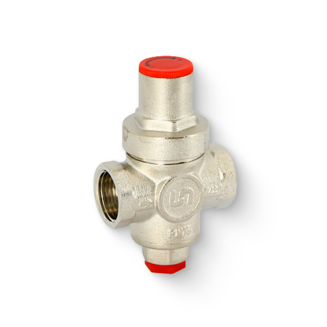 Редуктор давления 3/4 В 1-4 бар PN16 MINI с отверстием под радиальный манометр 1/4 никелированный