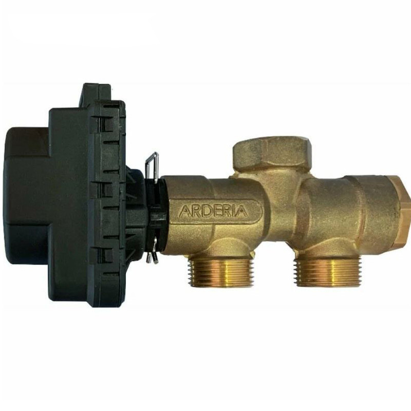 Клапан трехходовой ARDERIA 3/4” с электроприводом, комплект NEW (Датчик ГВС в комплекте)