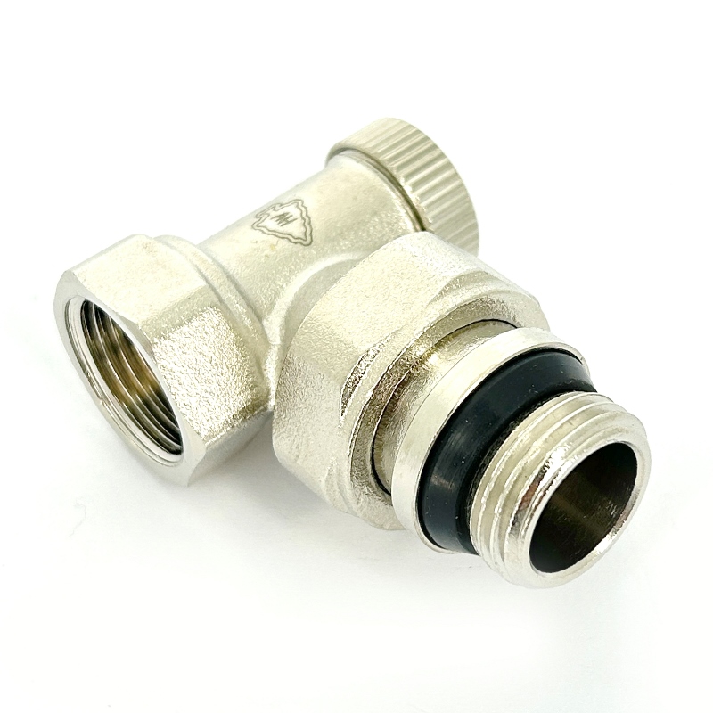 Вентиль обратный угловой НВ 1/2 никелированный с разъемным соединением, Element