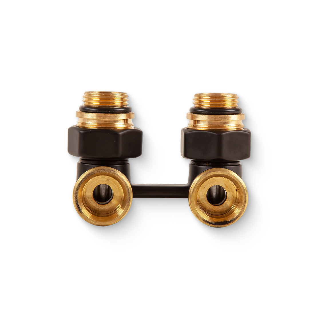 Узел подключения радиатора H-образный (черный)