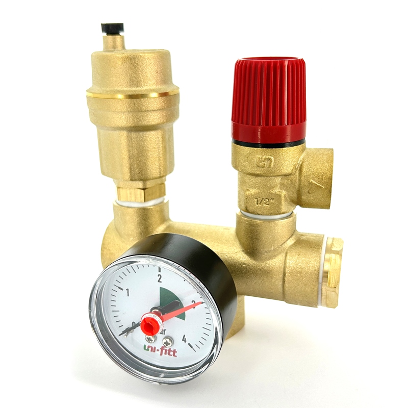 Группа безопасности котла Mini до 50 кВт, 1, 3 бар, латунь