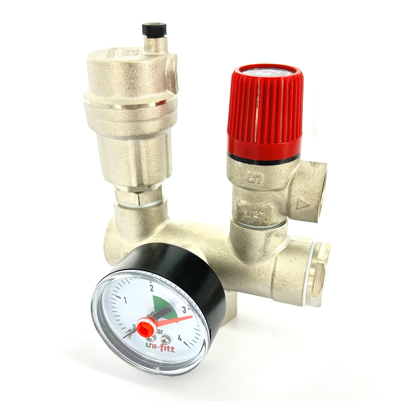 Группа безопасности котла Mini до 50 кВт, 1, 3 бар, никелированная