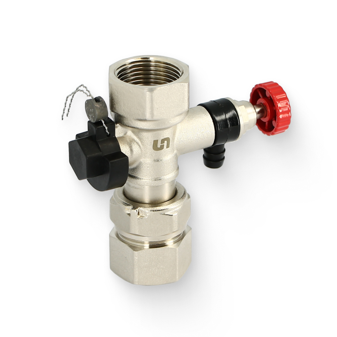 Вентиль отсечной В 3/4 пломбируемый для расширительных баков, никелированный