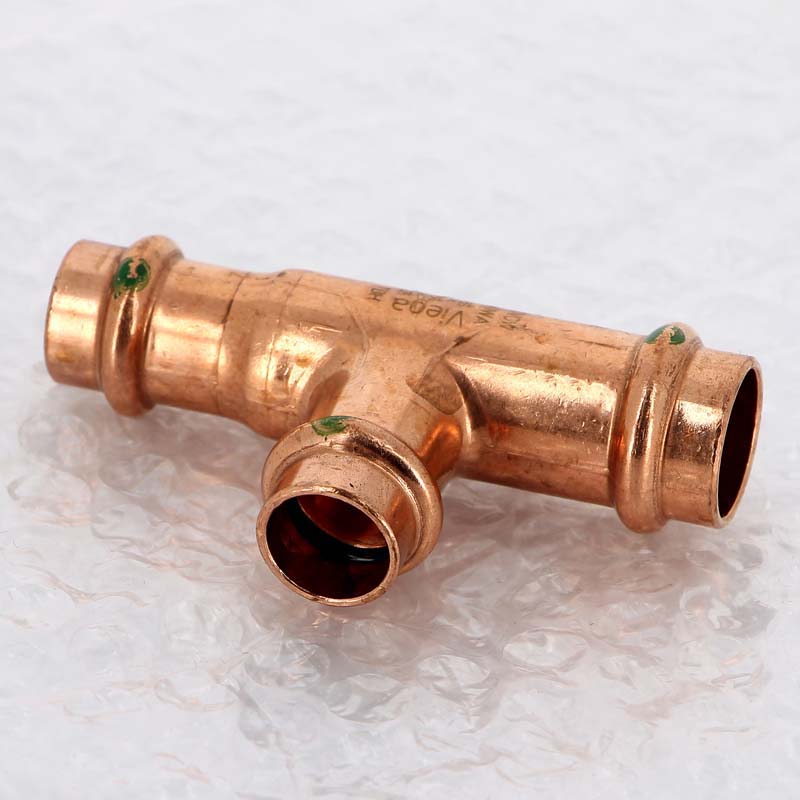 Тройник пресс 18x15x15 медь Profipress SC-Contur