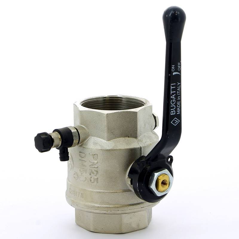 Кран шаровой Bugatti OREGON ВВ с заглушкой и дренажным вентилем рычаг 2 03300044