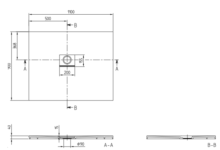 Душевой поддон Villeroy & Boch Squaro Infinity 1100x900x150 мм Stone White UDQ1190SQI2LVRW