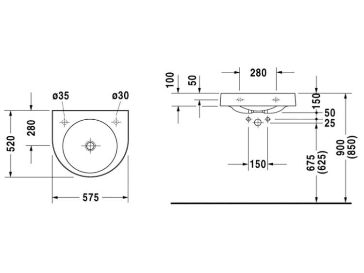 Раковина Duravit Architec 575x520 мм белая 0449580000