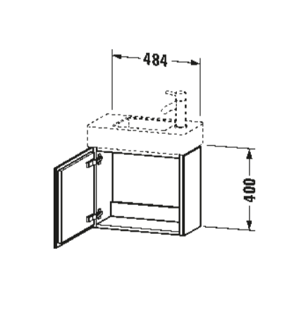 Тумба под раковину Duravit L-Cube 484x240x400 мм подвесная петли слева белый LC6246L2222