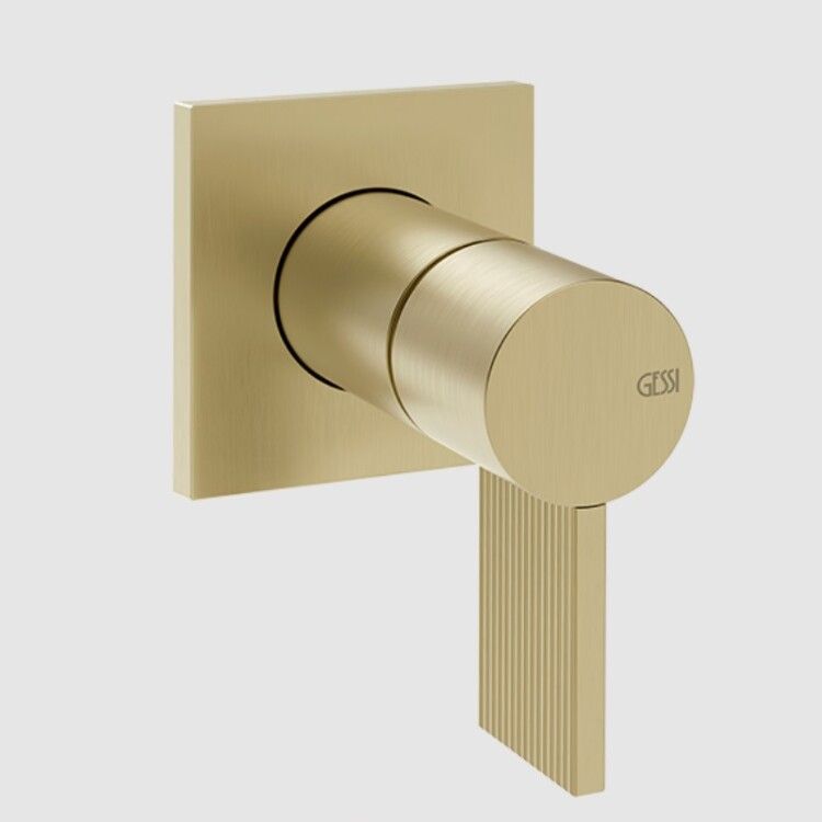 Смеситель для душа Gessi Inverso Rigato на 1 потребитель встраиваемый Brushed Brass PVD 73509#727