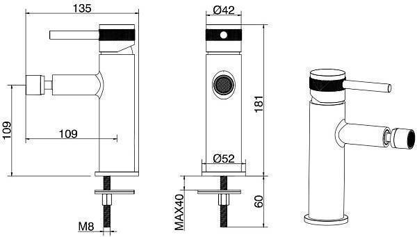 Смеситель для биде Allen Brau Priority хром 5.31004-00