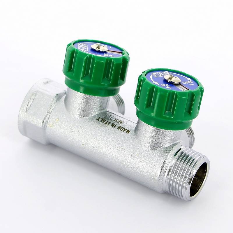 Коллектор проходной FAR 3/4 НВ 2 выхода 1/2 НР Eurokonus межосевое расстояние 45 мм FK 3821 3412