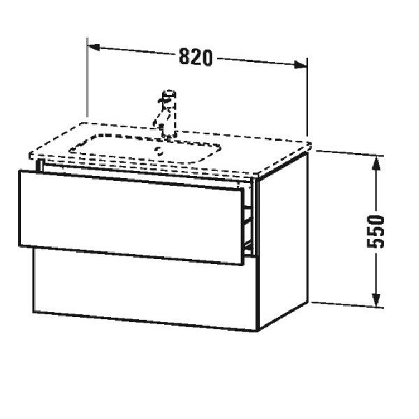 Тумба под раковину Duravit L-Cube подвесная 820x481 мм белый глянцевый LC629102222