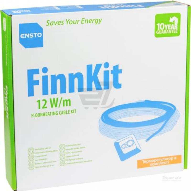 Теплый пол комплект Ensto FinnKit 470 Вт с терморегулятором ECO10FJ EFHFK5+T