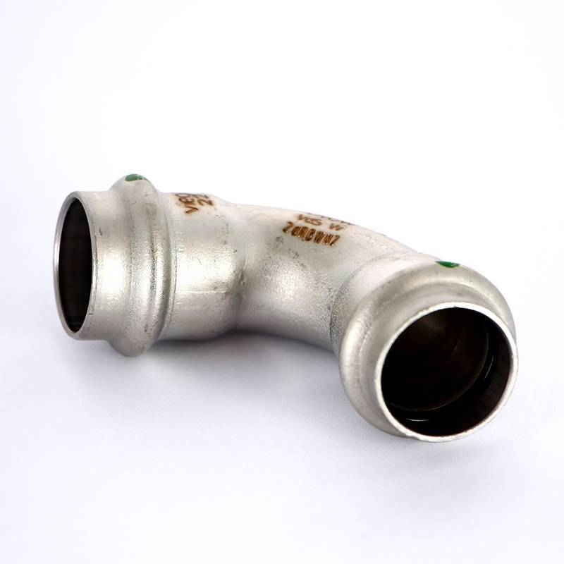 Отвод пресс 90° Viega Sanpress Inox нержавеющая сталь 22 мм 435653